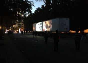 MEMORY LANE_______installation view / 8 projections 300X500 cm each on trucks / Dallas / 2015